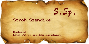 Stroh Szendike névjegykártya